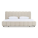 Harris - Modern Off-White Fabric Bed