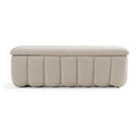 Harris + Roma - Modern Off-White Fabric + Oak 4-Piece Bedroom Set