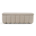 Harris - Modern Off-White Fabric Bench w/ Storage