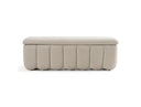 Harris - Modern Off-White Fabric Bench w/ Storage