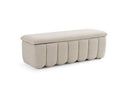 Harris - Modern Off-White Fabric Bench w/ Storage