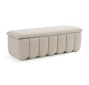 Harris + Emilio - Modern Off-White Fabric + Burlap + Walnut 4-Piece Bedroom Set