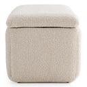 Harris - Modern Off-White Fabric Bench w/ Storage