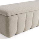 Harris - Modern Off-White Fabric Bench w/ Storage