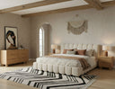 harris - modern off-white fabric bed