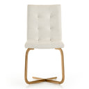 Haslet - Modern White & Rosegold Dining Chair (Set of 2)