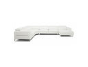 Hawkey - Contemporary White Full Leather U Shaped Sectional Sofa