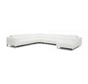 Hawkey - Contemporary White Full Leather U Shaped Left Facing Sectional Sofa