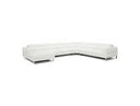 Hawkey - Contemporary White Full Leather U Shaped Left Facing Sectional Sofa