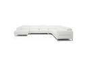 Hawkey - Contemporary White Full Leather U Shaped Left Facing Sectional Sofa