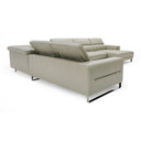 Hawkey - Contemporary Light Grey Leather RAF Chaise Sectional Sofa