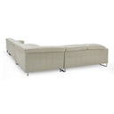 Hawkey - Contemporary Light Grey Leather RAF Chaise Sectional Sofa