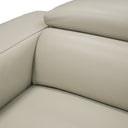 Hawkey - Contemporary Light Grey Leather RAF Chaise Sectional Sofa
