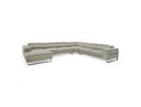 Hawkey - Contemporary Light Grey Leather LAF Chaise Sectional Sofa