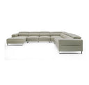 Hawkey - Contemporary White Full Leather U Shaped Sectional Sofa