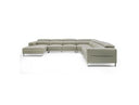 Hawkey - Contemporary Light Grey Leather LAF Chaise Sectional Sofa