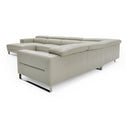 Hawkey - Contemporary Light Grey Leather LAF Chaise Sectional Sofa