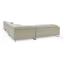 Hawkey - Contemporary Light Grey Leather LAF Chaise Sectional Sofa