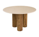 Hayden - Modern Marble + Wood Round Coffee Table