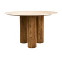 Hayden - Modern Marble + Wood Round End Table