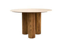 Hayden - Modern Marble + Wood Round Dining Table