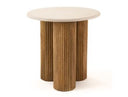 Hayden - Modern Marble + Wood Round End Table