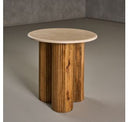 Hayden - Modern Marble + Wood Round Dining Table