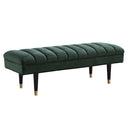 Ritner Modern Green Velvet Bench