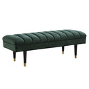 Ritner Modern Green Velvet Bench