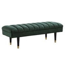 Ritner Modern Green Velvet Bench