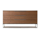 Helenora - Contemporary Grey Fabric & Walnut Trim Bed