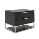 Heloise - Contemporary White Leather & Grey Elm 4-Piece Bedroom Set