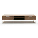 Heloise - Modern Walnut and Stainless Steel TV Stand