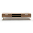 Heloise - Modern Walnut and Stainless Steel TV Stand