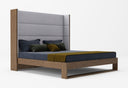 Heloise - Contemporary Grey Fabric & Walnut Trim Bed