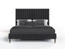 Hemlock - Modern Dark Grey Velvet Bed