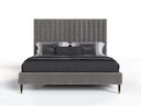 hemlock - modern grey velvet bed