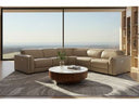 Frazier - Modern Tan Leather Sectional Sofa with 3 Recliners