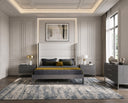 Heloise - Contemporary White Leather & Grey Elm 4-Piece Bedroom Set