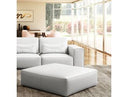 Hollywood - Italian White Leather Ottoman