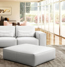 Hollywood - Italian White Leather Ottoman