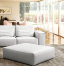 Hollywood - Italian White Leather Ottoman