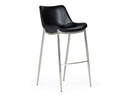 Hooper - Modern Black Eco-Leather Bar Stool (Set of 2)