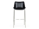 Hooper - Modern Black Eco-Leather Bar Stool (Set of 2)