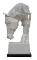 Horse - Geometric White Sculpture