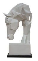Horse - Geometric White Sculpture