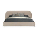Hortman + Chelton - Modern Beige Velvet + Walnut 4-Piece Bedroom Set