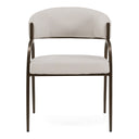 Hudson - Modern Off-White Fabric + Bronze Dining Chair