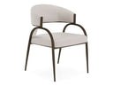 Hudson - Modern Off-White Fabric + Bronze Dining Chair