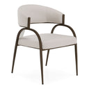 Hudson - Modern Off-White Fabric + Bronze Dining Chair